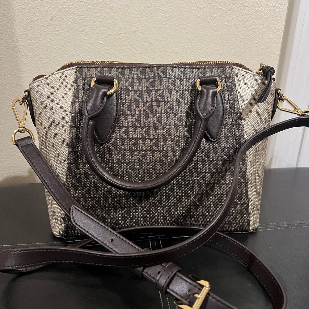Michael Kors Black and Cream Satchel